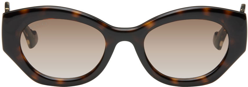 Слънчеви очила Gucci Brown Geometric Sunglasses Кафяво | GG1553S, 0