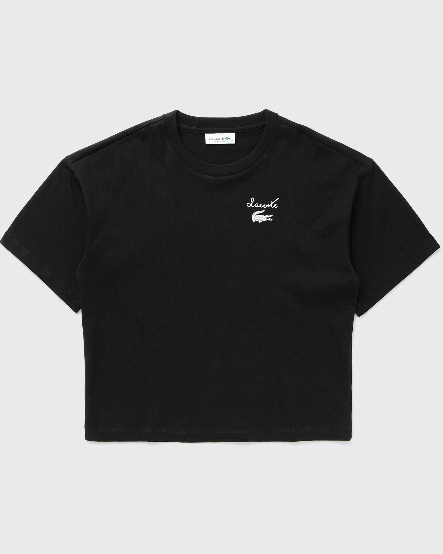 Съкратен топ Lacoste Cropped T-Shirt With Short Sleeves Черно | TF2523-031, 0