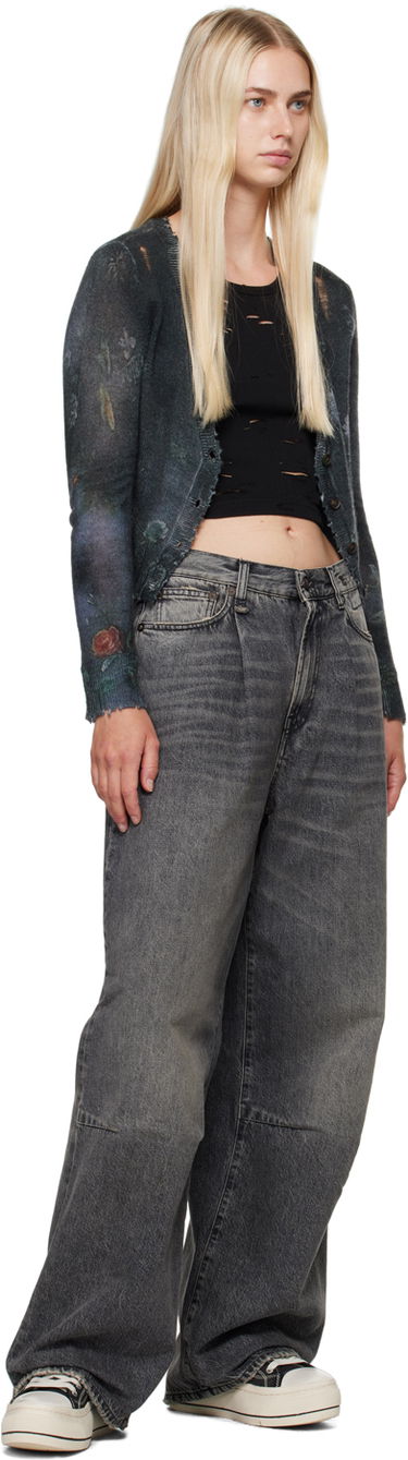 Пуловер R13 R13 Cropped Distressed Cardigan Сиво | R13WY041-Y157A, 3