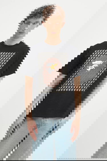 Тениска BAPE A Bathing Ape STA Houndstooth APE Head Graphic T-Shirt Черно | 1K80110035, 0