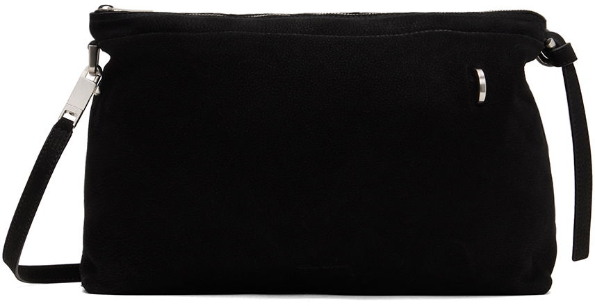 Чанта през рамо Rick Owens Rick Owens Adri Suede Shoulder Bag Черно | RA01D0427 LCK, 0