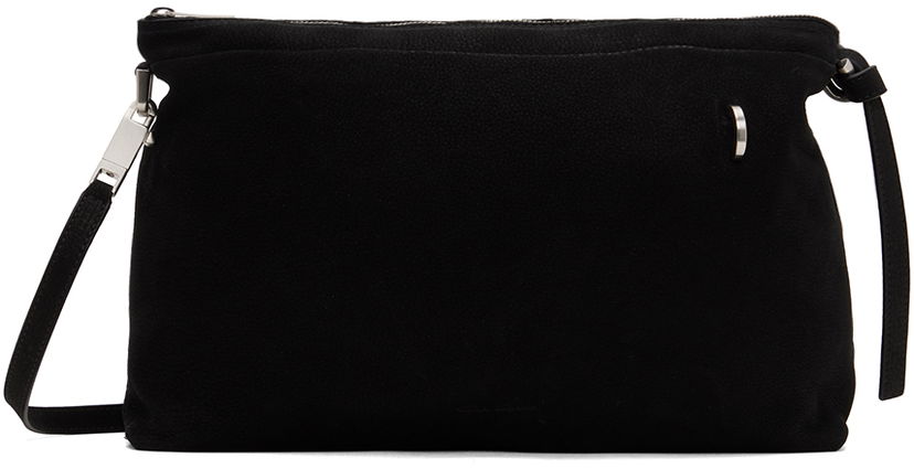Чанта през рамо Rick Owens Rick Owens Adri Suede Shoulder Bag Черно | RA01D0427 LCK