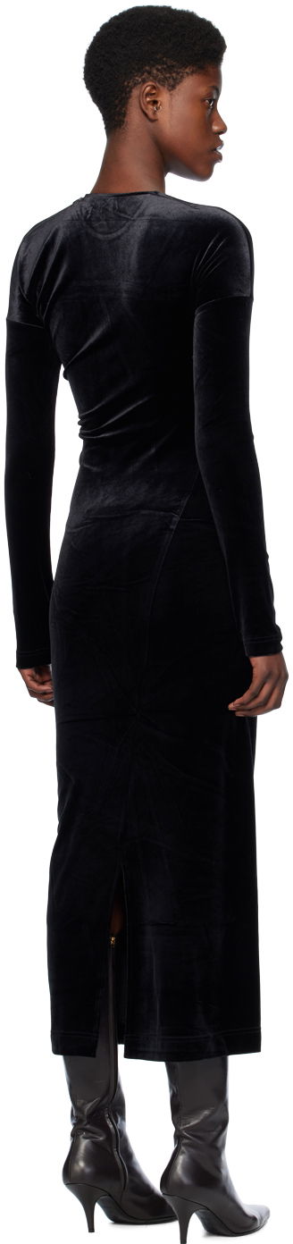 Pокля TOTEME Twisted Velvet Midi Dress Черно | 234-WRD824-FB0078, 2