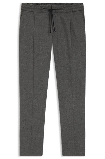 Панталони BOSS Slim-Fit Melange Stretch Flannel Trousers Сиво | 50547312
