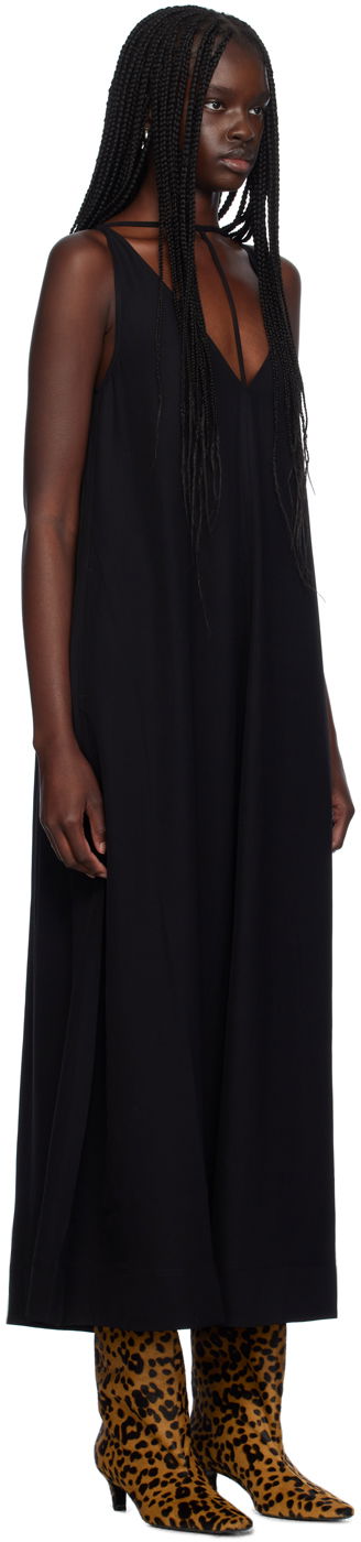 Pокля TOTEME T-Strap Maxi Dress Черно | 243-WRD0122-FB0020, 1