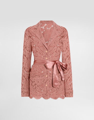Пижама Dolce & Gabbana Dolce & Gabbana Floral Cordonetto Lace Pajama Shirt Розово | F5R56THLM7LF0473, 0