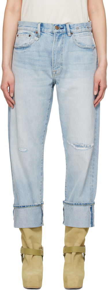 Дънки R13 R13 Cuffed X-Boyfriend Jeans Синьо | R13WD111-D295C, 0
