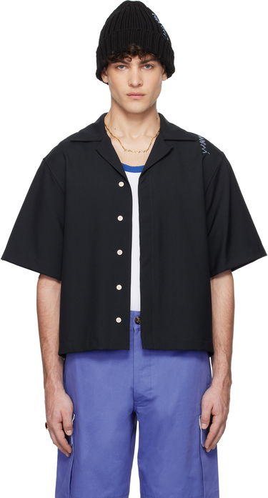 Риза Marni Marni Tropical Wool Resort Shirt Черно | CUMU0330S0 TW839, 0