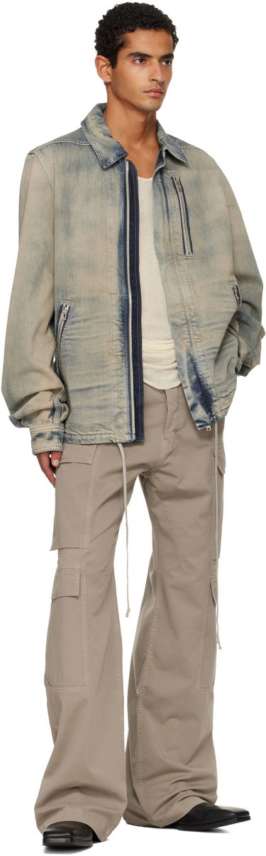 Яке Rick Owens DRKSHDW Concordians Concealed Zipfront Denim Jacket Синьо | DU02E7775 DMP, 3
