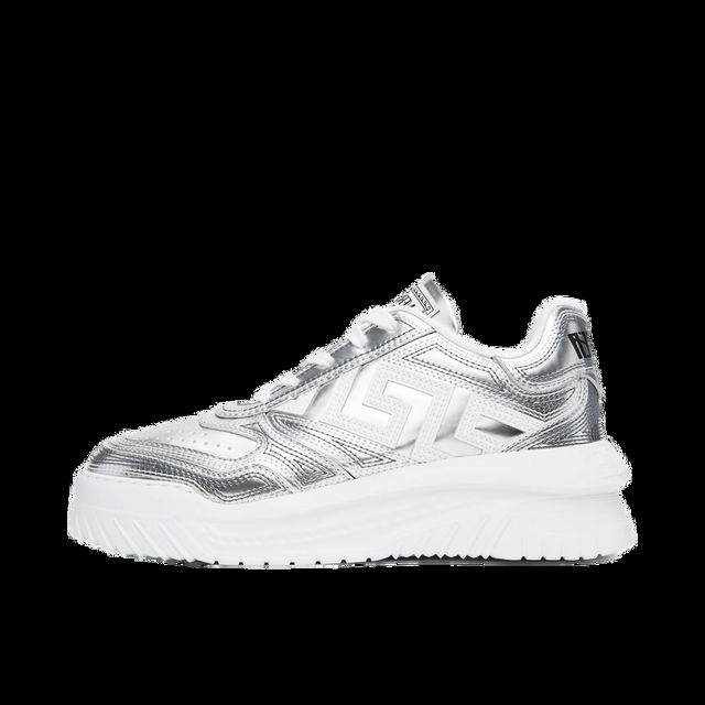 Silver & White Metallic Greca Oddisea Sneakers