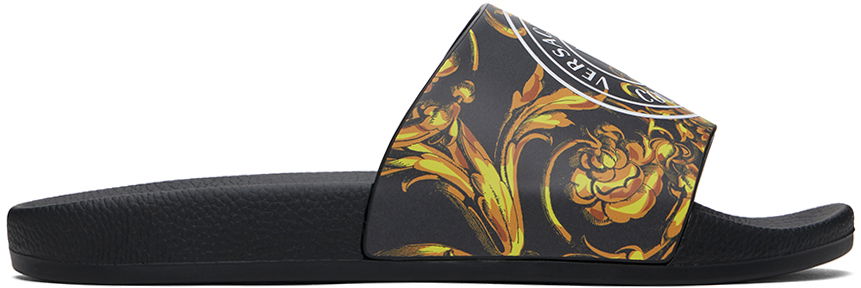 Кецове и обувки Versace Jeans Couture Black Shelly Chain Couture Slides Кафяво | E76YA3SQ3EZS198, 0