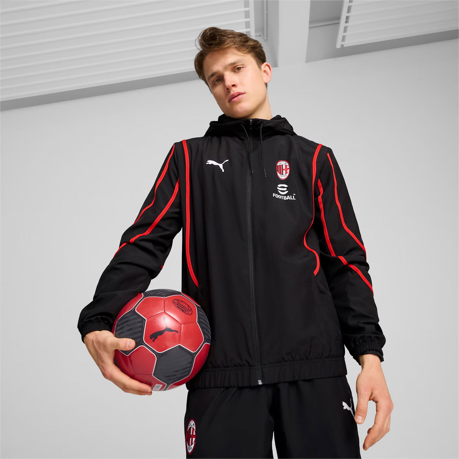 Яке Puma AC Milan Prematch Woven Jacket Черно | 777716-04, 1