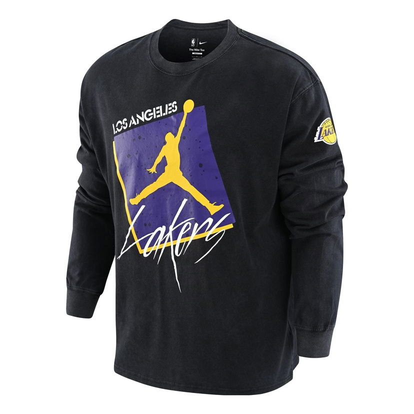 Тениска Jordan Jordan Los Angeles Lakers Courtside Long Sleeve T-Shirt Черно | DV5748-010
