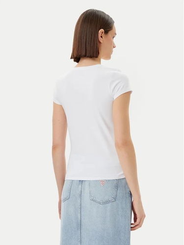 Тениска GUESS Guess Triangle Rhinestones Short Sleeve T-Shirt Бяло | E5GI08J1314-G011, 1