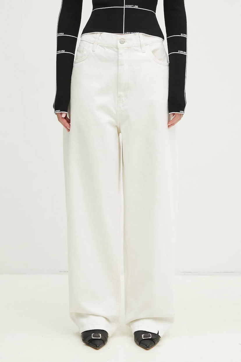 Дънки Carhartt WIP Brandon Wide-Leg Pant Medium Waist Бяло | I031918