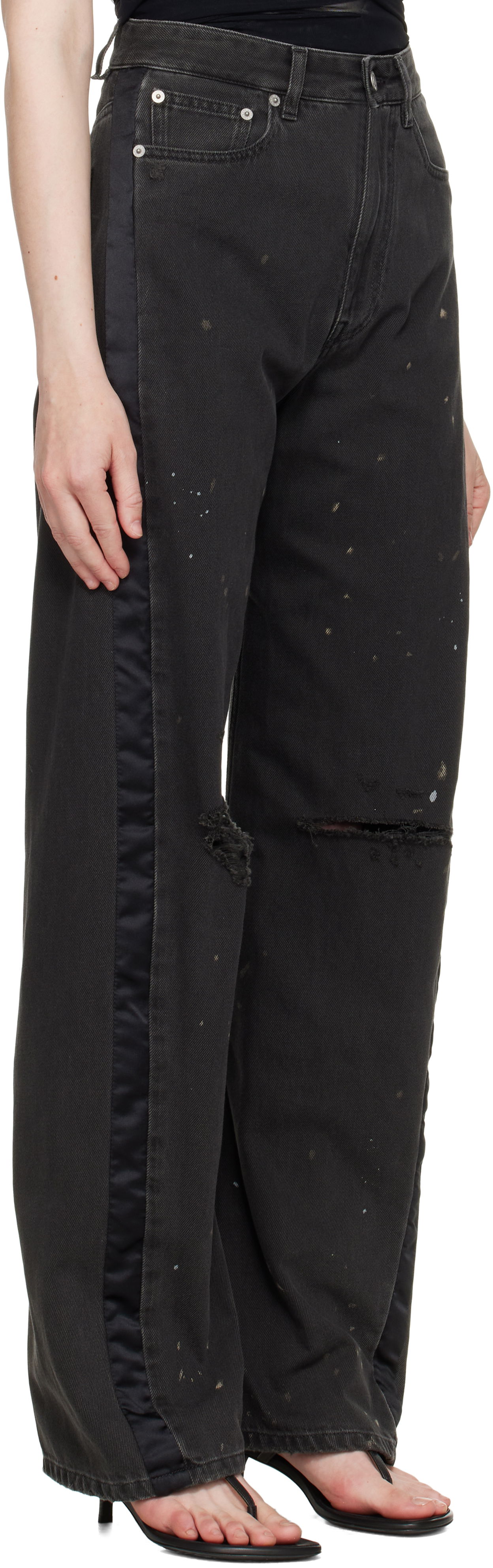Дънки Maison Margiela MM6 Maison Margiela 5 Pockets Distressed Jeans Черно | S62LB0190 M30011, 1