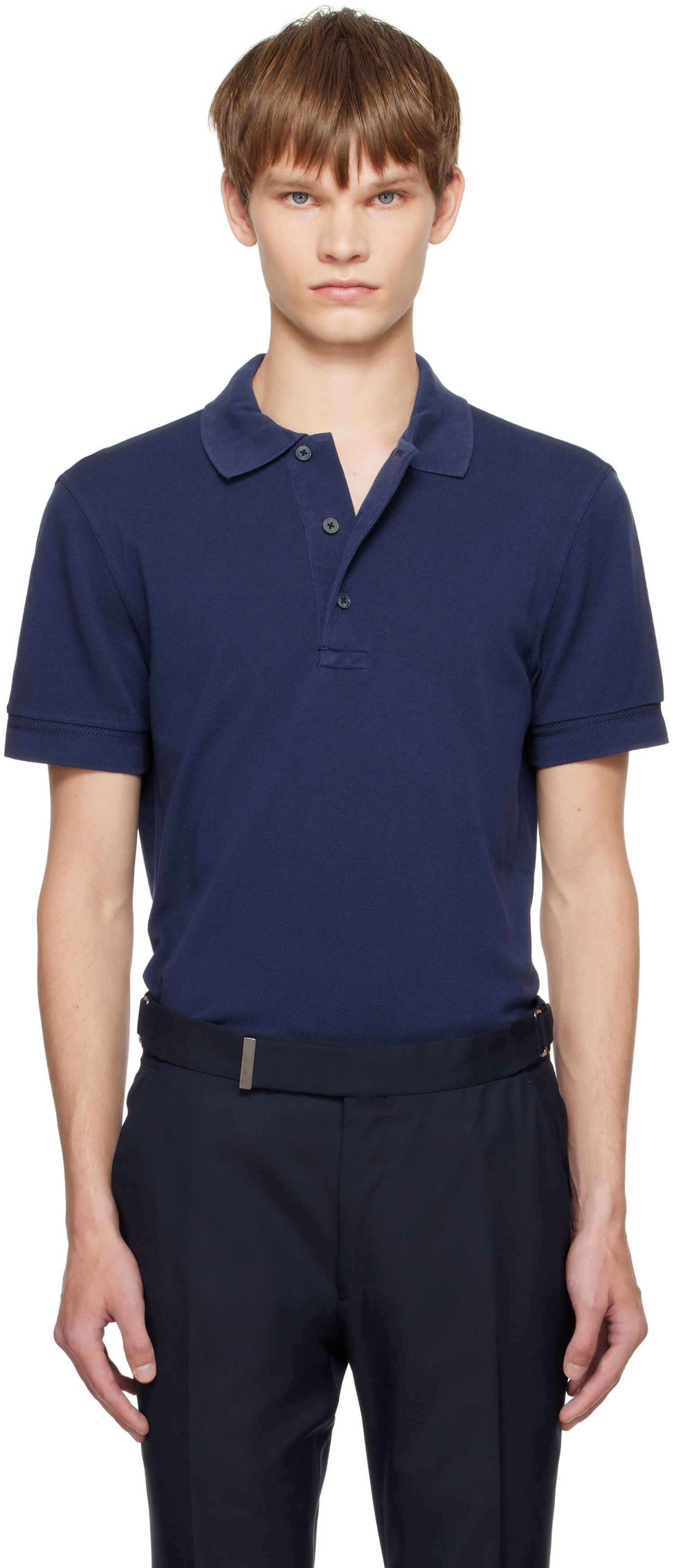 Поло тениска Tom Ford TOM FORD Piquet Polo Тъмно синьо | JPS011-JMT013, 0
