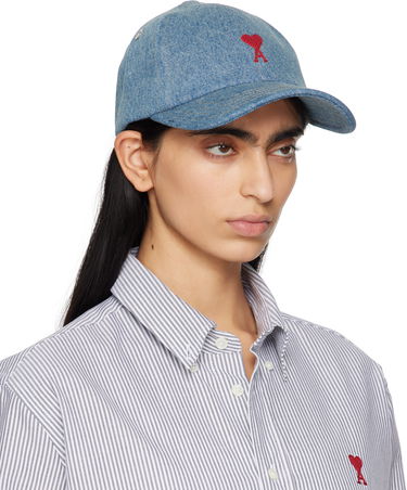 Шапка с козирка AMI AMI Paris Cotton Ami de Coeur Baseball Cap Синьо | UCP116.DE0046, 1