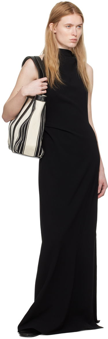 Голяма пазарска чанта TOTEME TOTEME Striped Canvas Tote Черно | 242-WAL2372-FB0176, 3