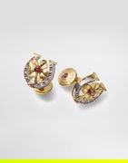 Dolce & Gabbana Good Luck Horseshoe Cufflinks with Rubies and 18K Gold