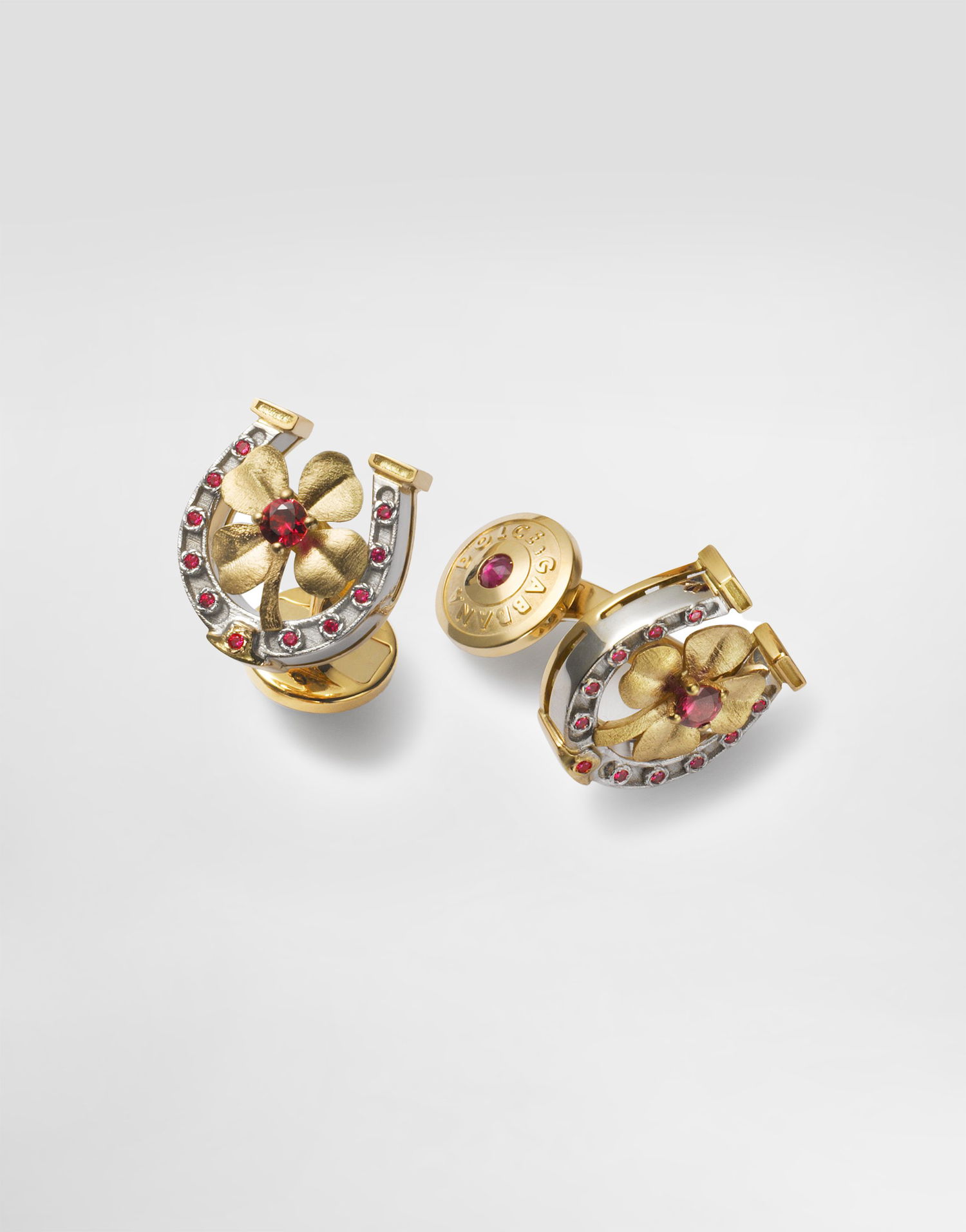 Бижута Dolce & Gabbana Dolce & Gabbana Good Luck Horseshoe Cufflinks with Rubies and 18K Gold Многоцветен | WFKG1GWRUB1ZOO00, 0
