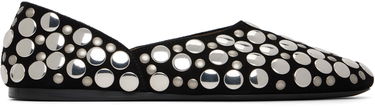 Кецове и обувки Khaite Jane Studded Suede Ballerina Flats Черно | F4059-970, 0
