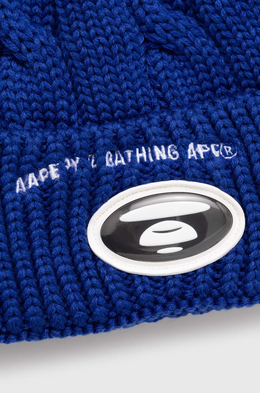 Шапка AAPE by A Bathing Ape AAPE Cable Knit Beanie Синьо | AHT5236, 1