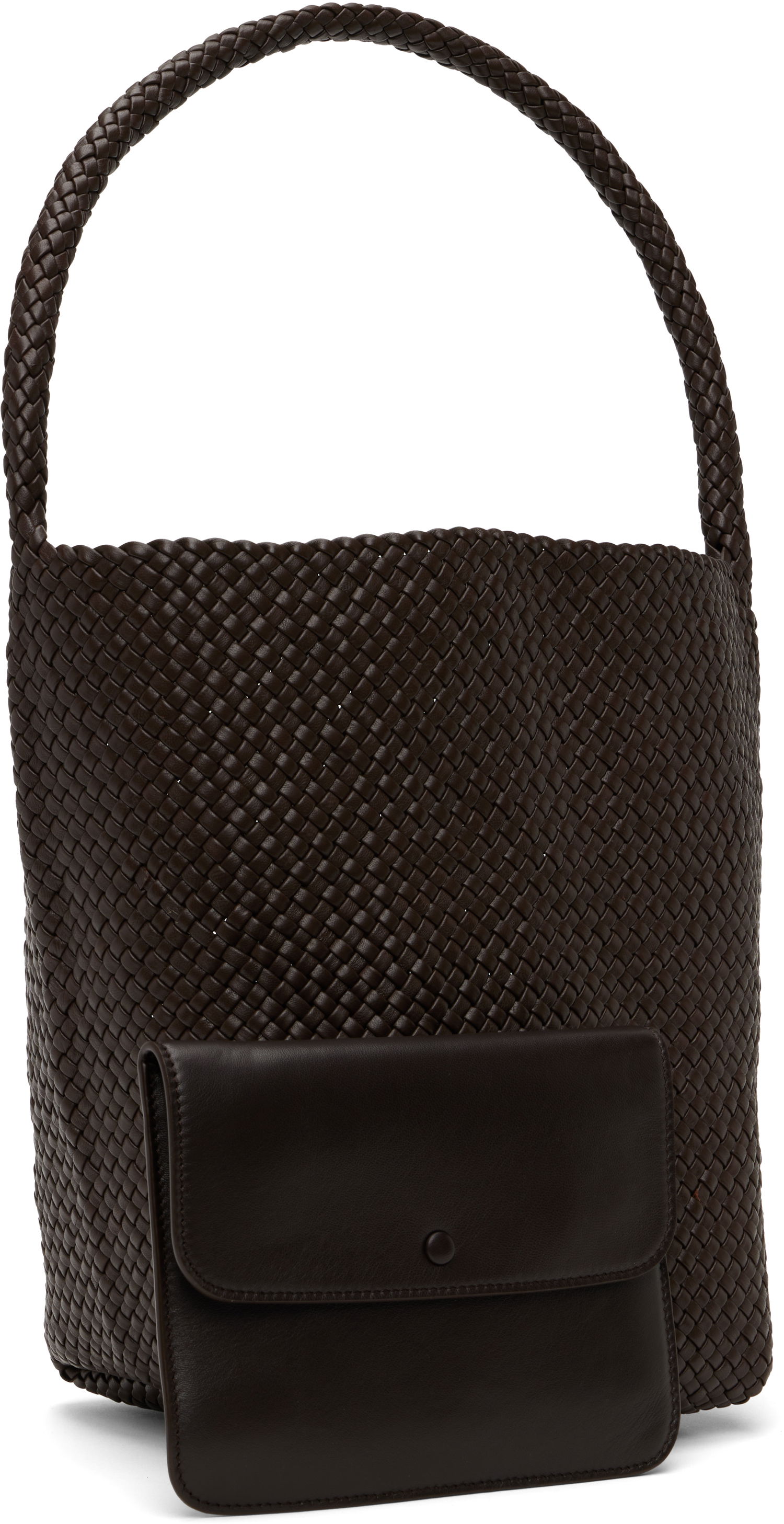 Голяма пазарска чанта The Row The Row Medium Woven Tote Bag Кафяво | W1744-WL60, 1