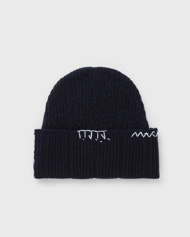 Шапка Marni Ribbed Knit Beanie with Contrast Stitching Тъмно синьо | CLZC0170Q0-00B90, 0