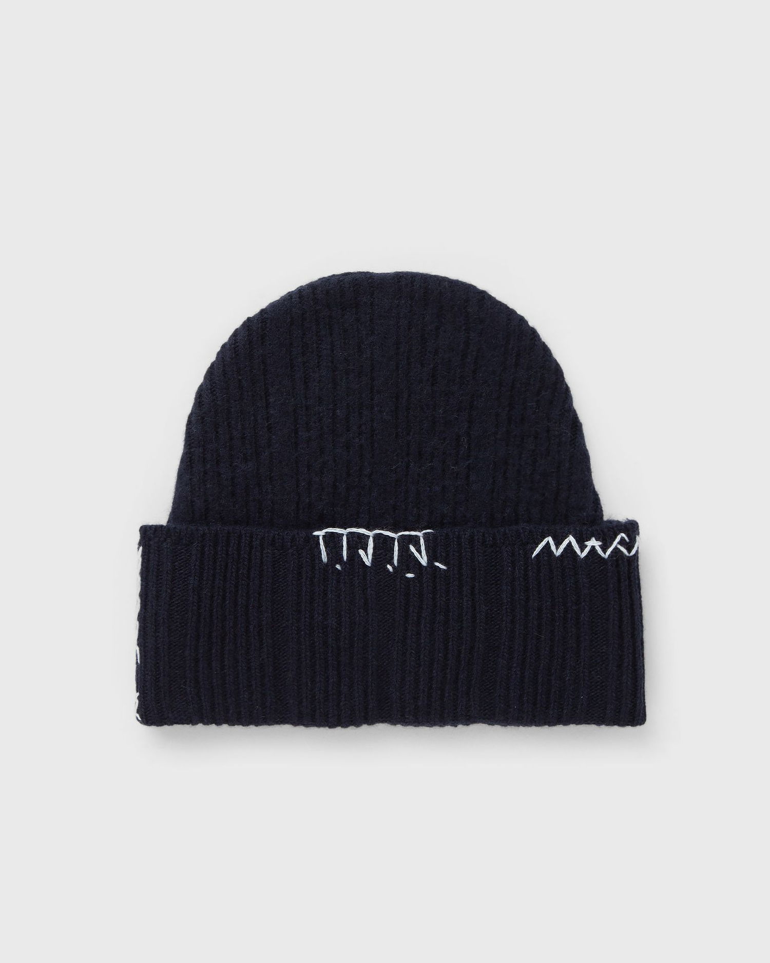 Шапка Marni Ribbed Knit Beanie with Contrast Stitching Тъмно синьо | CLZC0170Q0-00B90, 0