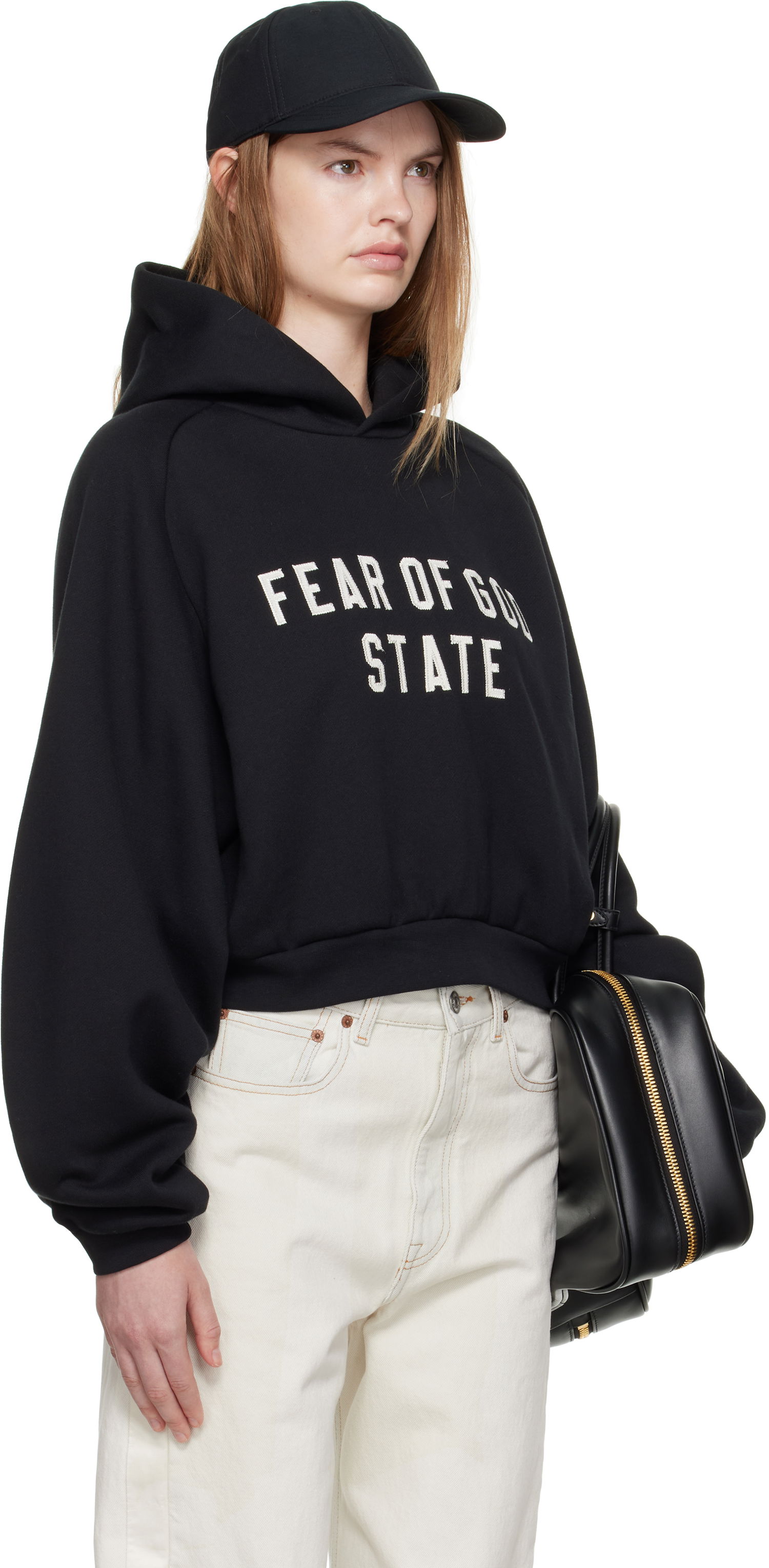 Суитчър Fear of God Fear of God ESSENTIALS Fleece Raglan Hoodie Черно | 192SP257820FW, 1