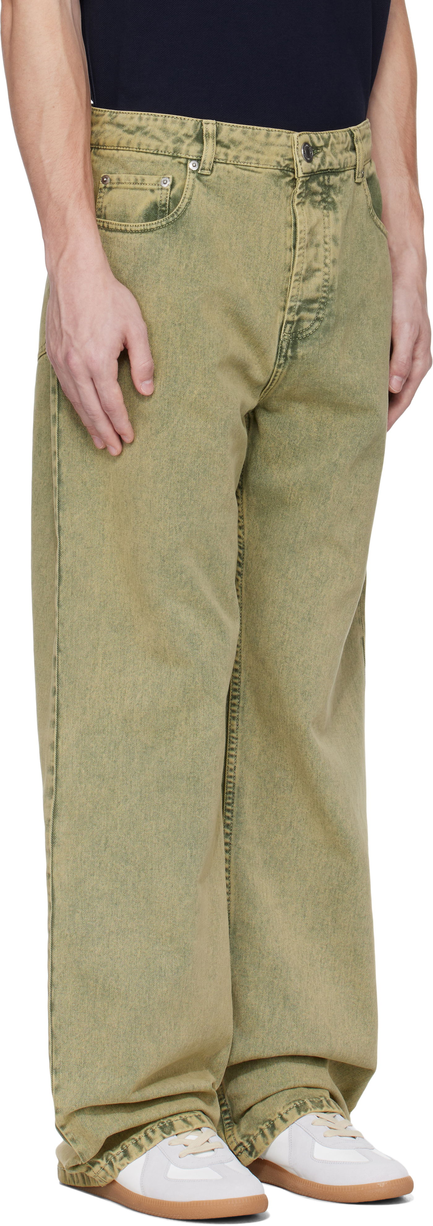 Дънки AMI AMI Paris Large Fit Jeans Жълто | HTR450.DE0064, 1