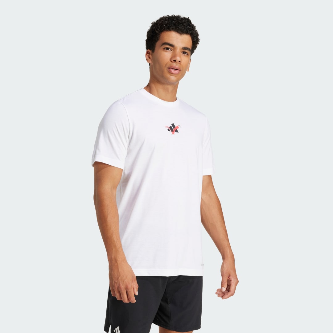 Тениска adidas Performance Tennis Happy 3 Balls Graphic Tee Бяло | JD8252, 1