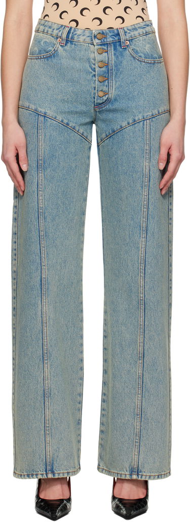 Дънки Marine Serre Marine Serre Moon Laser Flare Jeans Синьо | WPA126A CDEN0003, 0