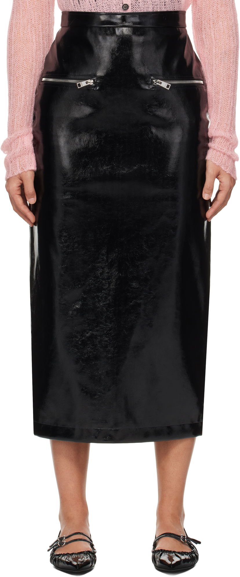 Пола MSGM Midi Skirt Черно | 3742MDD04 247800