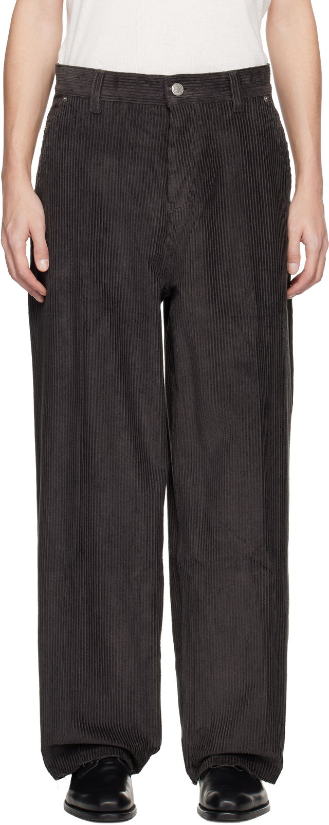 AMI Paris Cotton Corduroy Large Fit Trousers