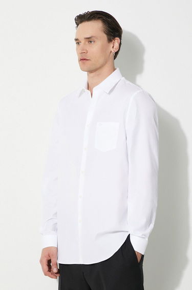 Риза Lacoste Lacoste Regular Fit Shirt with Classic Collar Бяло | CH8522, 3