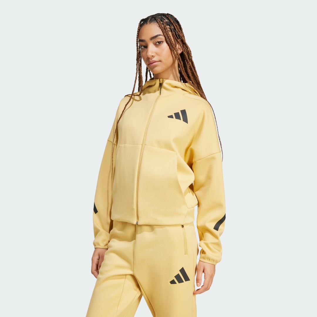 Суитчър adidas Performance Z.N.E. Full-Zip Hoodie Жълто | JE7854, 0