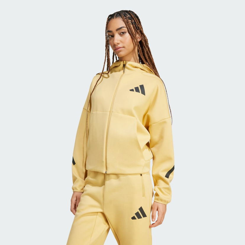 Суитчър adidas Performance Z.N.E. Full-Zip Hoodie Жълто | JE7854
