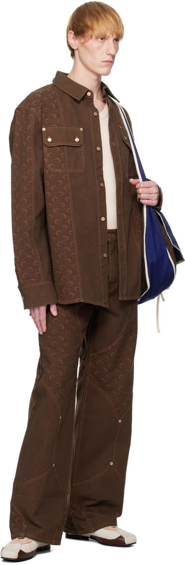 Дънки Marine Serre Marine Serre Moon Jacquard Twill Workwear Trousers Кафяво | MPA073A CWOV0063, 3