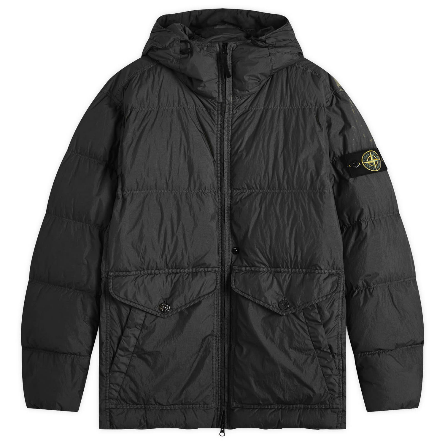 Яке Stone Island Crinkle Reps Hooded Down Jacket Черно | 811540723-V0029, 0