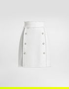 Dolce & Gabbana Rachel Tweed Skirt with Frayed Edges and DG Buttons