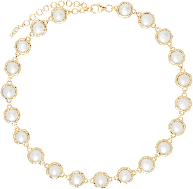VEERT 'The Pearl Circle' Gold-Tone & Faux Pearl Necklace