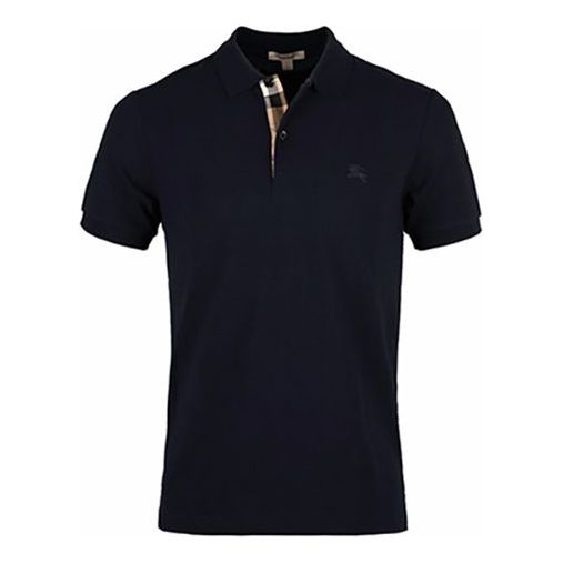 Поло тениска Burberry Burberry Short Sleeve Polo with Logo Lapel Тъмно синьо | 80045781