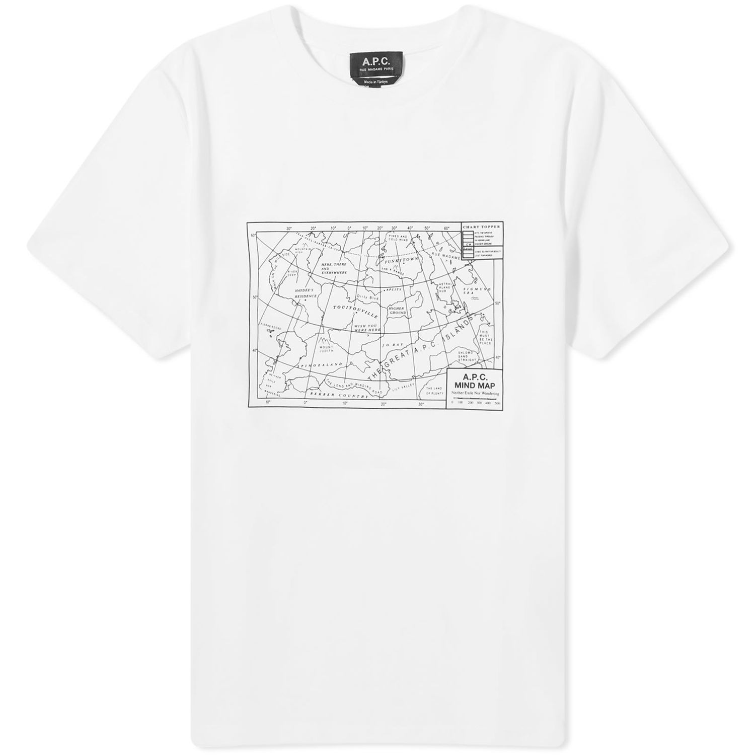 Тениска A.P.C. Carl Mind Map T-Shirt Бяло | COBQX-H26264-AAB, 0