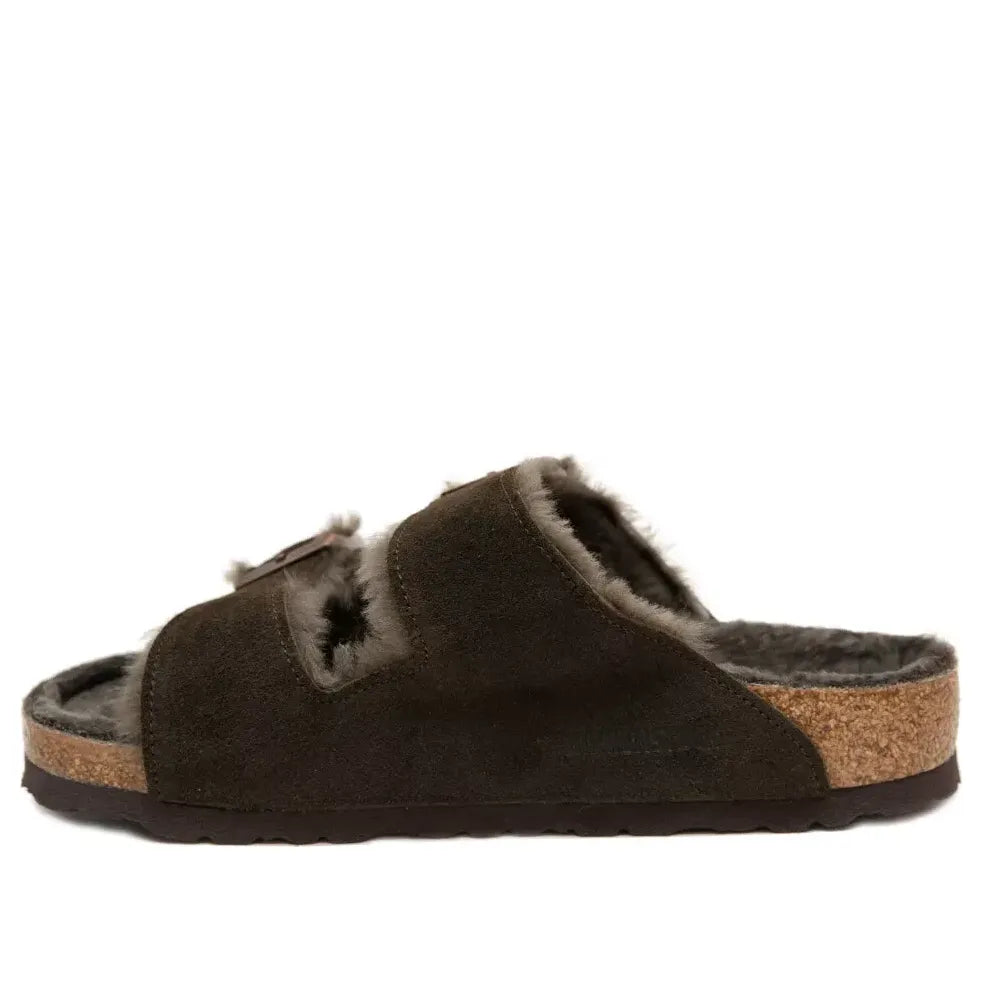 Кецове и обувки Birkenstock Birkenstock Arizona Shearling Suede Narrow Fit Sandals Кафяво | 1020528, 0