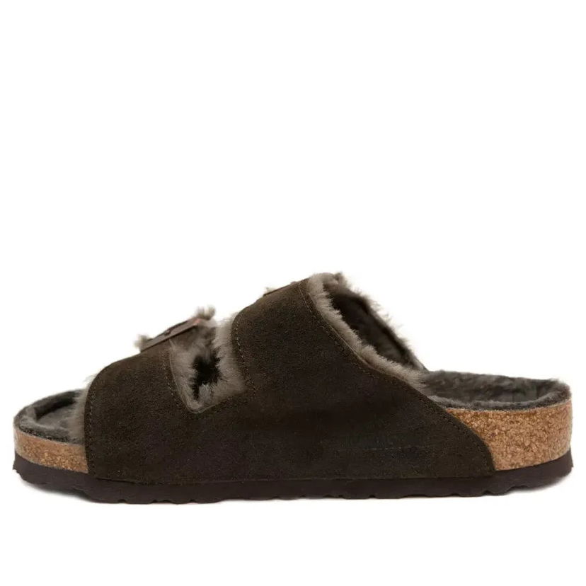 Кецове и обувки Birkenstock Birkenstock Arizona Shearling Suede Narrow Fit Sandals Кафяво | 1020528