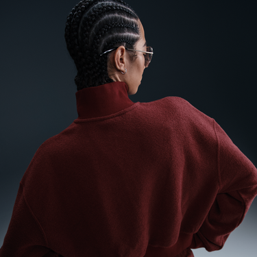 Пуловер Nike Nike Sportswear Phoenix Plush Fleece Quarter-Zip Top Бургунди | HQ7637-619, 3