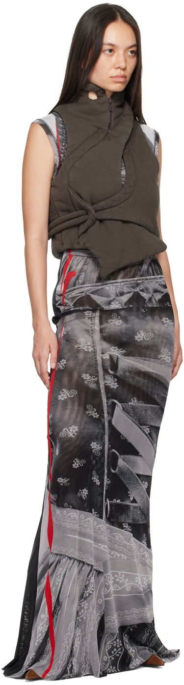 Pокля Ottolinger Ottolinger Trompe L'œil Mesh Maxi Dress Сиво | 1010301721, 3