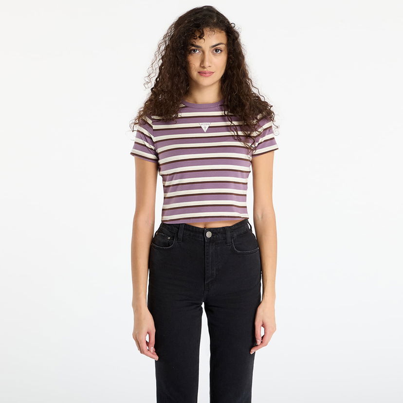 Съкратен топ GUESS Originals Core Stripe Baby Multi Cropped Striped T-Shirt Многоцветен | W5GI57J1314-S40P